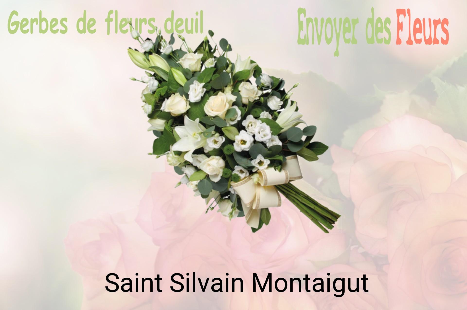 Gerbe de fleurs de deuil livrée à Saint-Silvain-Montaigut